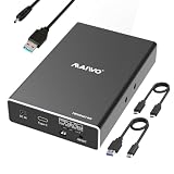 MAIWOハードドライブRAIDエンクロージャデュアルベイ 2.5インチSATA SSD HDD、USB 3.1 GEN 2 10Gbps、UASP、RAID 0/1/JBOD/PM、16TB容量、外付けハードドライブリーダーケースアルミニウム。
