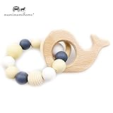 Mamimami Home 歯固め 授乳ジュエリー 看護用おしゃぶりおもちゃ 木製鯨ブレスレット ガラガラ 誕生祝い 出産ギフト [BPAフリー][FDA認可済]