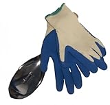Gardener Gift Set - Blue Tool Grip Gloves and Classic Soil Scoop (X large) [並行輸入品]
