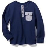 オールドネイビー OLD NAVY/ ポケットヘンリー インクブルー トップス長袖Tシャツ 12～18ヶ月【並行輸入】