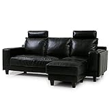 LOWYA （ロウヤ） ソファ ポケットコイル使用 身体を包むボリューム座面 ヘッドレスト付き 天然木フレーム レイアウト自由自在 カウチソファ ブラック おしゃれ 新生活