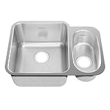 American Standard 16 CR。251900.073 Prevoir 24.88-inchステンレススチールアンダーマウントダブルボウルスモールボウルと組み合わせで右キッチンシンク、R