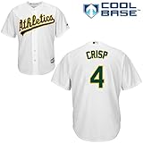 Coco Crisp Oakland Athletics # 4 MLBメンズクールベースホームジャージー( Large )