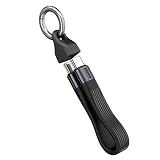 GLOWZEN usb c ケーブル 短い type-c ケーブル 短い 13CM 240W急速充電 40Gbps データ伝送 8K 持ち運び便利 キーリング付 コネクターカバー