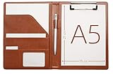 クリップボードフォルダ A5 会議パッド デスクパッド （茶色）