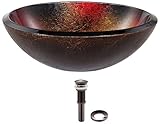 Kraus GV-680-19mm-ORB Mercury Glass Vessel Bathroom Sink with PU-MR Oil Rubbed Bronze [並行輸入品]