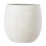 グラスファイバー製 軽量植木鉢 テラニアス バルーン アンティークホワイト 42cm 大型植木鉢