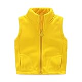 赤ちゃん男の子女の子フリース無地ベストKid点ファスナーポケットベスト カラー: イエロー