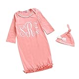 Cutelove　長袖寝袋+帽子2点セット 女の子　新生児　春秋　可愛い　幼児服セット