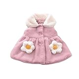 Pojour ベビー服 子供服 女の子 冬秋 防寒 厚い無地コート 可愛い花 厚手 フワフワ 暖かいベスト ベビールームウェア 普段着 カジュアル 旅行 記念日 プレゼント パープル
