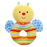 giftshop101 5 " Cute BeeソフトPlush Baby Rattle Baby Toy – ブルー