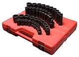 Sunex 2699 1/2-Inch Drive 12-Point Metric Master Impact Socket Set, 39-Piece by Sunex