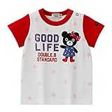 ダブルＢ (mikihouse) デニムロゴプリントの半袖Tシャツ (62-5203-611) 120cm 赤（02）