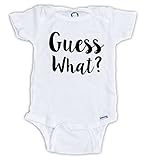 妊娠発表Onesie – Guess What ?ベビーボディスーツ カラー: ホワイト