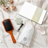 天然黒猪毛ブラシ ギフトセット シリコンシャンプーブラシ ヘッドスパ レディース メンズ マッサージ スカルプケア 頭皮 育毛（ホワイト）