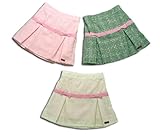 甘いなつめ ベロアのラインを一巻きしたプリーツスカート（濠Du）ピンク110cm（左）