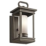 Kichler Lighting 49474RZ South Hope 1-Light 12-Inch Outdoor Wall Lantern, Rubbed Bronze Finish with 