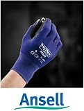 Ansell HyFlex 11 – 618ブラック/ブルーサイズ9ナイロンフルFingered Work &一般目的手袋 – ポリウレタンPalm &指コーティング – 076490 – 88600