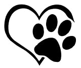 bleumooブラックペットPaw Print withハート犬ビニールデカール車ウィンドウバンパーステッカー