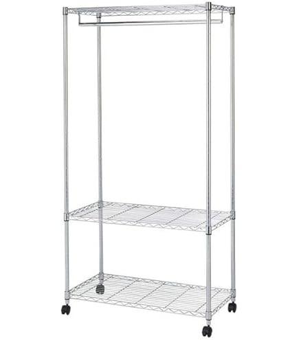 Amazon｜メタルルミナスラック 3 段 幅 90cm ワードローブ ハンガー