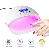 50W LED UV Nail Curing Lamp Light for Fingernail & Toenail Gel Nail Polish with Automatic Sensor and