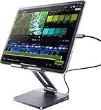 PULWTOP 6 in 1 iPad ハブ スタンド USB-C ドッキングステーション 折り畳み式 Type-C タブレットスタンド USB-C 5Gbps + USB-A 5Gbps + SD/TFカードスロット + HDMIポート増設 PD 100W出力