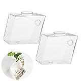 OUNONA ２個　壁掛けガラスの花瓶　ダイヤモンド