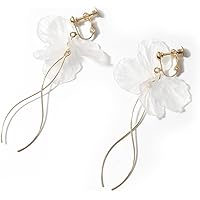 ピアス イヤリング ゆれる フック チェーン フラワー 花 大ぶり シルバー925 ウエディング ピアス イヤリング 小物 アクセサリー レディース 両耳用 造花 ノンホールピアス プレゼント 女性 大人 ギフト バレンタイン