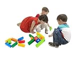 木製ビルディングブロックセット100ピースby Dr。929、教育木製キューブ+ストレージバスケットfor Play & Clean Up、木製アルファベットブロックfor Children