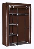 Homebiカバー付きクローゼット ワードローブ すっきり大量収納 衣類収納 ハンガーラック不織布幅104.5×奥行45.5×高さ158cm HB-GM145-BR (ブラウン)