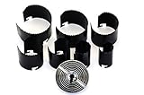 7pc Hole Saw Kit 2 Deep (1-2.25) Hardened Tempered Steel Drywall Wood Holesaw by IIT