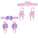 Oujyo 赤ちゃん　ベビー用ヘアバンド　靴ベビー　フットバンド　足元飾り　　可愛い　おしゃれ　ヘアアクセサリー　髪飾り　出産お祝い　お宮祭り　結婚式