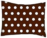 SheetWorld Crib / Toddler Percale Baby Pillow Case - Polka Dots Brown - Made In USA by sheetworld