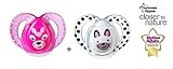 TOMMEE TIPPEE FUN STYLE Nr.43335874- 2x Soothers Pacifiers Dummies Orthodontic Silicone/PINK+WHITE(6