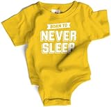 Wry Baby Born to Never Sleep Snapsuit 6-12M Yellow by Wry Baby