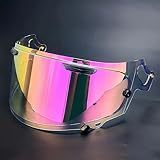 Wayocfei VAS-V MV シールド ラパイドネオ シールド プロシェード 適合：RX-7X アストラル-X アストロGX ラパイドネオ ベクター-X ASTRAL-X ASTRO-GX RAPAIDE-NEO VECTOR-X XD ヘルメット・バイザー 紫外線 吸収 バイクヘルメットアフターマーケット交換 (透明REVOピンク)