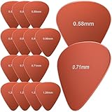 New Bee ギターピック 16枚セット 4つの厚さ 0.58 0.71 0.96 1.2mm 滑り止め 収納ケース付 オレンジ