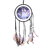 Soledi Indian Dream Catcher with動物パターン装飾の家部屋車 ブラウン WYX-160229