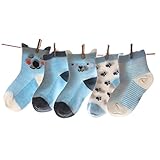 YOURUO ベビー ソックス 靴下 通気性抜群 可愛い 動物モチーフ 5色組 ０ヶ月〜5歳くらい