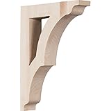 Ekena Millwork BKTW01X07X10AVRO 1 3/4W x 7 1/2D x 10 1/2H Medium Avila Wood Bracket, Red Oak by Eken