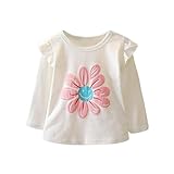 杜屋トヤ　サンフラワー ブラウス、ベビー、長袖、トップス Tシャツ　かわいいデザイン　気持ちいい　可愛い　カジュアル　赤ちゃん　プリンセス　ホワイト、ピンク S、M、L、XL