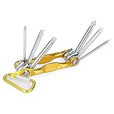 KKmoon TU-BM-06A 6ピース 折りたたみ式 レンチセット フォールディングレンチセット スクリュードライバーキット T-10〜T-30