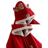 （コージーエージ）CozyAge　ベビー服 秋冬 ガールズ キッズ クリスマス衣装 ヘラジカ マント 子供用 女児 女の子 肩掛け ベビー服 防寒フード付きマント 厚手 防寒防風 マント コート キッ