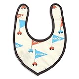 baby ampersand 車柄＆鳥さん柄1Ｐスタイ　チャコール　90cm