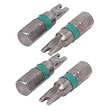 uxcell U型スクリュードライバー 1/4インチシャンクビット25mm長さ 2mm グレー 4個入り