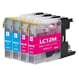 LC12Mマゼンタ LC12Cシアン各2本計4本Brother用互換インクカートリッジブラザープリンター対応汎用インクタンク 対応機種: MFC-J6710 J5910 J6510 J960 J955 J860 J825 J810 J710 J705 DCP-J940 J925 J840 J740 J725 J540 J525等