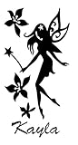 Fairy Flower Kayla名Letters Childrens部屋ビニール壁アートステッカーデカール