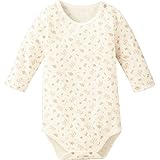 コンビミニ あったか長袖ボディTシャツ(お花) 70 オレンジ