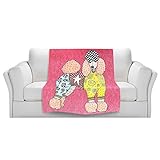 ブランケットウルトラソフトFuzzy 4サイズ！DIANOCHEデザインからby Marley UngaroプードルピンクホームDecor Unique Designer芸術的スタイリッシュな寝室アイ