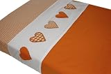 Taftan Hearts Checks Top Sheet (Orange) by Taftan